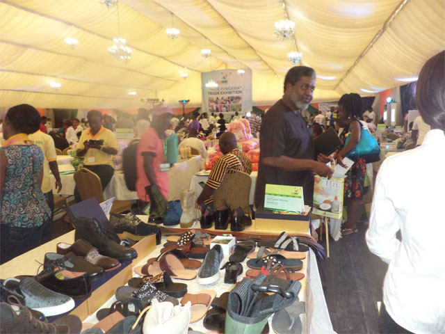 Busy exhibition hall at the Youwin Made in Nigeria Trade Exhibition